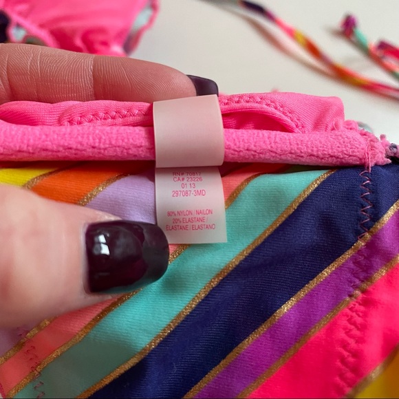 💚3/$15💚 VICTORIA SECRET | Small| Rainbow Halter Tube Bikini Top | Swim - Picture 8 of 8